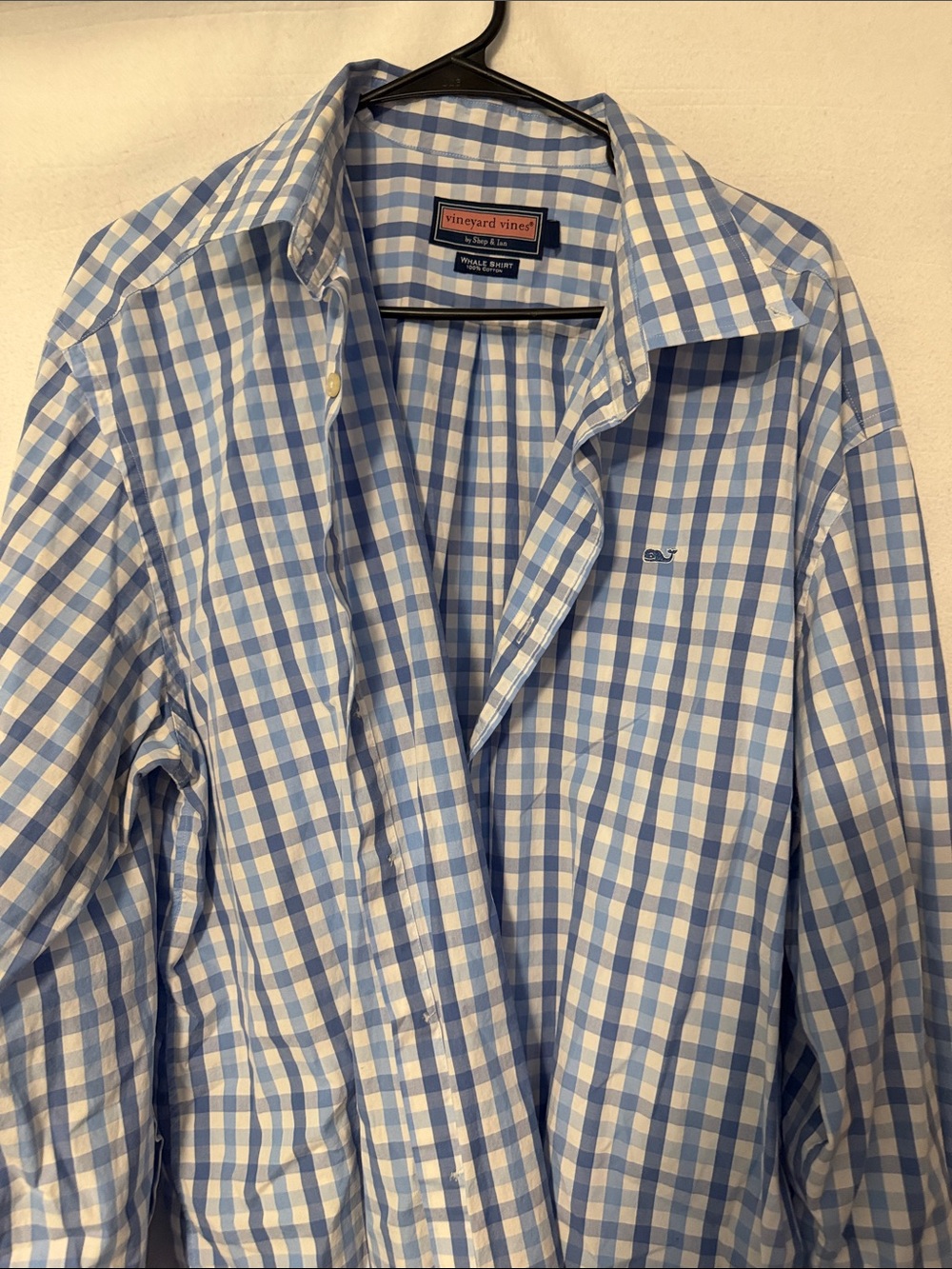 Vineyard Vines Light Blue and White Gingham Button-Down Shirt